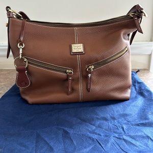 Authentic Dooney&Bourke Brown Leather Mary Satchel Purse